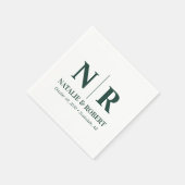 Braut- und Wurzelinitials für Hochzeiten elegant Serviette (Ecke)