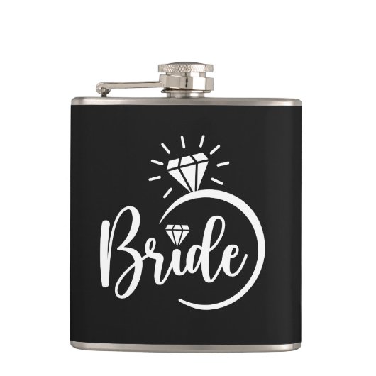 Braut Vinyl umwickelte Flasche Flachmann (Vorderseite)