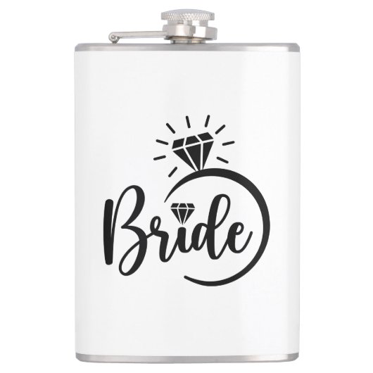 Braut Vinyl umwickelte Flasche Flachmann (Vorderseite)