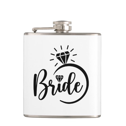 Braut Vinyl umwickelte Flasche Flachmann (Vorderseite)