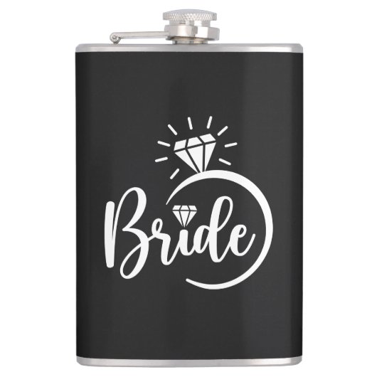 Braut Vinyl umwickelte Flasche Flachmann (Vorderseite)