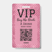 Braut VIP QR Code Abzeichen Lade die Braut auf ein Ausweis (Rückseite)