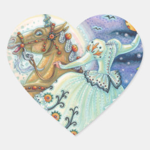 Braut von Sleepy Hollow, Einhorn-Stickerbogen Hrt Herz-Aufkleber