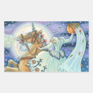 BRAUT VON SLEEPY HOLLOW, EINHORN-STICKERBOGEN Rec Rechteckiger Aufkleber