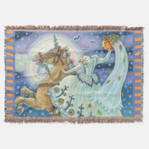 Braut von SLEEPY HOLLOW, EINHORN WURFDEcke Blau Decke