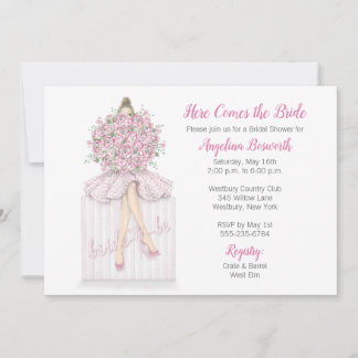 Braut vor der Hochzeit auf Geschenk Brautparty-Ein Einladung