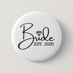 Braut vorauss. 2025 Verheiratet Hochzeit Brautpart Button