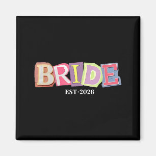 Braut voraussichtlich 2026 Retro Verheiratet Hochz Magnet