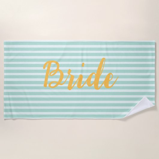 Braut Wedding bachelorette Ehefrau Gelb Strandtuch (Vorderseite)
