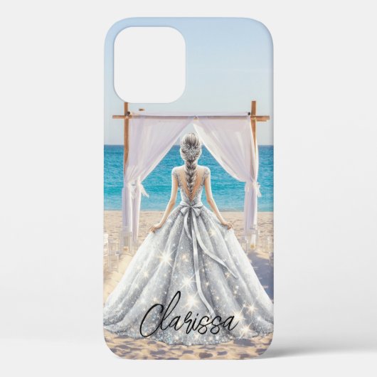 Braut Wedding Day Beach Hochzeit Extravagante Gown Case-Mate iPhone Hülle (Rückseite)