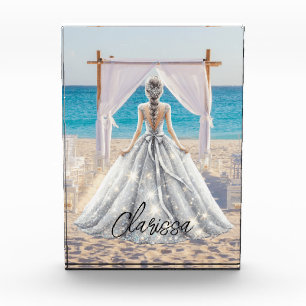 Braut Wedding Day Beach Hochzeit Extravagante Gown Fotoblock
