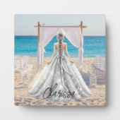 Braut Wedding Day Beach Hochzeit Extravagante Gown Fotoplatte (Vorderseite)
