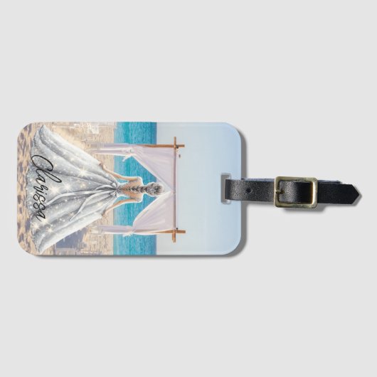 Braut Wedding Day Beach Hochzeit Extravagante Gown Gepäckanhänger (Vorderseite (Horizontal))