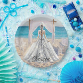 Braut Wedding Day Beach Hochzeit Extravagante Gown Pappteller (Party)