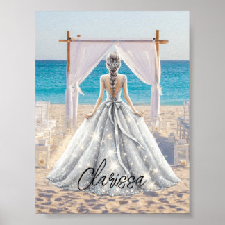Braut Wedding Day Beach Hochzeit Extravagante Gown Poster
