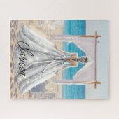 Braut Wedding Day Beach Hochzeit Extravagante Gown Puzzle (Horizontal)