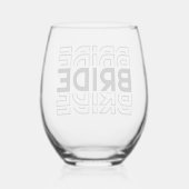 Braut  weinglas ohne stiel (Rückseite)