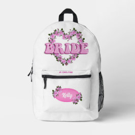 Braut Weiß & Rosen Bedruckter Rucksack