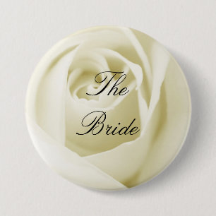 Braut (weiße Rose) Button