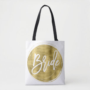 Braut Weißes Hochzeits-Tasche mit goldenem Folien- Tasche