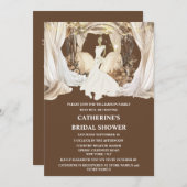 Braut weißes Hochzeitskleid Boho Streichlampen Einladung (Vorne/Hinten)