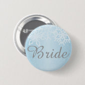 Braut Winter Schneeflocken Button (Vorne & Hinten)