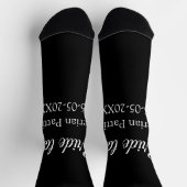 Braut wird Name Datum schwarz weiß Junggesellinnen Socken (Oben)
