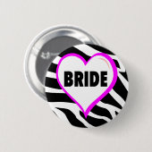 Braut (Zebra-Streifen) Button (Vorne & Hinten)