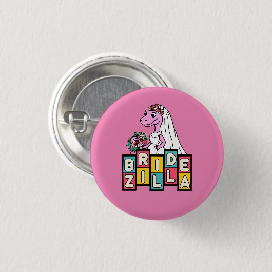 Braut Zilla Retro Button (Vorne & Hinten)