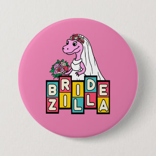 Braut Zilla Retro Button