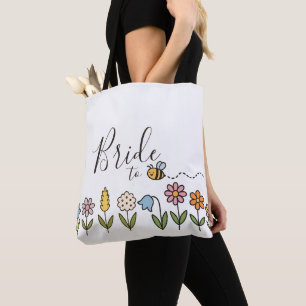 Braut zu Biene Blumen Personalisiertes Geschenk Tasche
