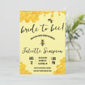 Braut zu Biene! Honigbiene, Honig, Brautparty Einladung (Stehend Vorderseite)