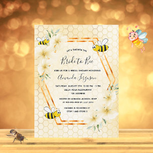 Braut zu Bienenwabendusche Einladung Postkarte