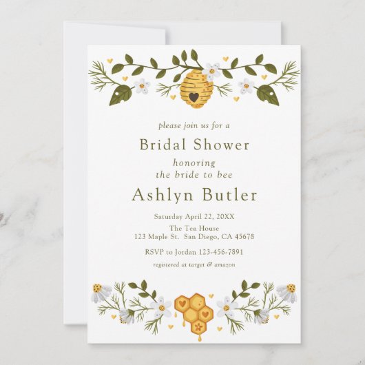 Braut zu Bier Bridal Dusche Einladung (Vorderseite)