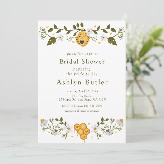 Braut zu Bier Bridal Dusche Einladung (Stehend Vorderseite)