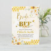 Braut zu Bier Bridal Dusche Einladung (Stehend Vorderseite)