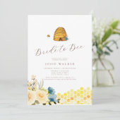 Braut zu Bier Bridal Dusche Einladung (Stehend Vorderseite)