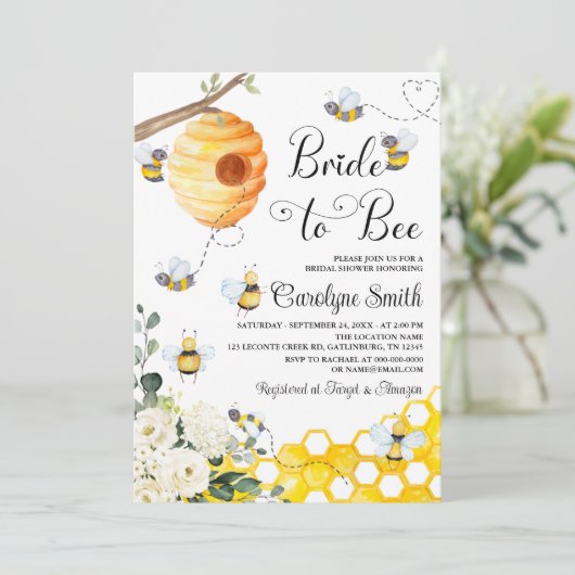 Braut zu Bier Bridal Dusche Einladung (Stehend Vorderseite)