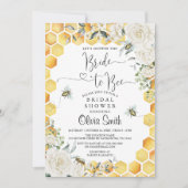 Braut zu Bier White Floral Bridal Dusche Einladung (Vorderseite)