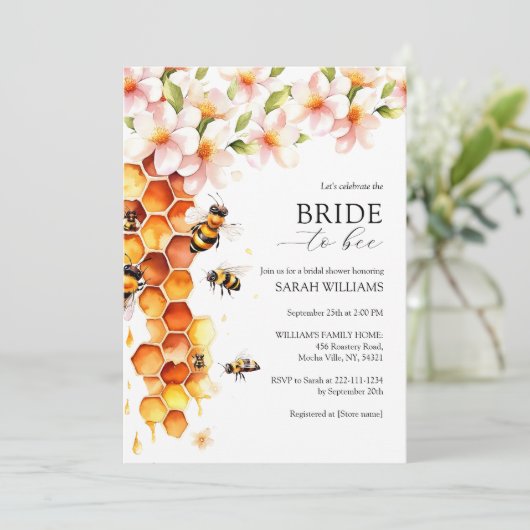 Braut zu Brautdusche Einladung (Stehend Vorderseite)