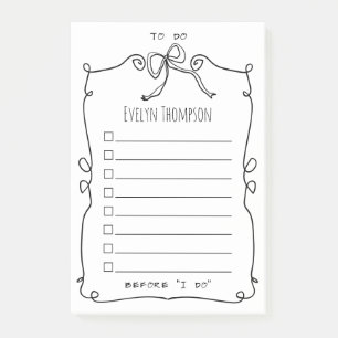 Braut zu List Hochzeit Post-it Klebezettel