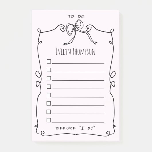 Braut zu List Hochzeit Post-it Klebezettel (Vorderseite)