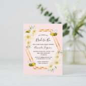 Braut zu Rose Gold Brautdusche Einladung Postkarte (Stehend Vorderseite)