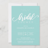 Braut zu sein, Aqua Blue Bridal Dusche Einladungen (Vorderseite)