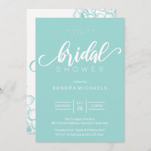 Braut zu sein, Aqua Blue Bridal Dusche Einladungen