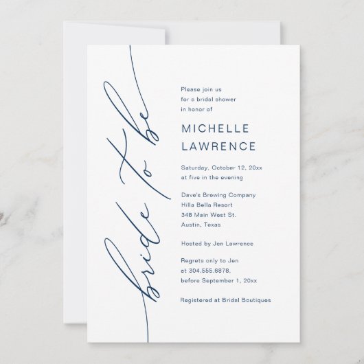 Braut zu sein, Brautparty Dinner Party Einladung (Vorderseite)