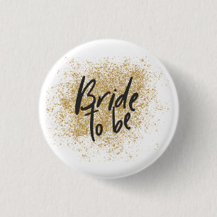 Braut zu sein - Gold/Schwarz Button