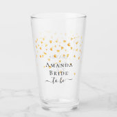 Braut zu sein goldene Herzen sprinkle Name Glas (Vorderseite)