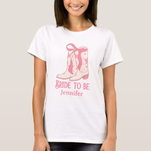 Braut zu sein, rosa Cowgirl Stiefel Bachelorette T-Shirt