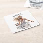 Braut zu sein schöne Bride Wasserfarbe Arto Rechteckiger Pappuntersetzer (angewinkelt)